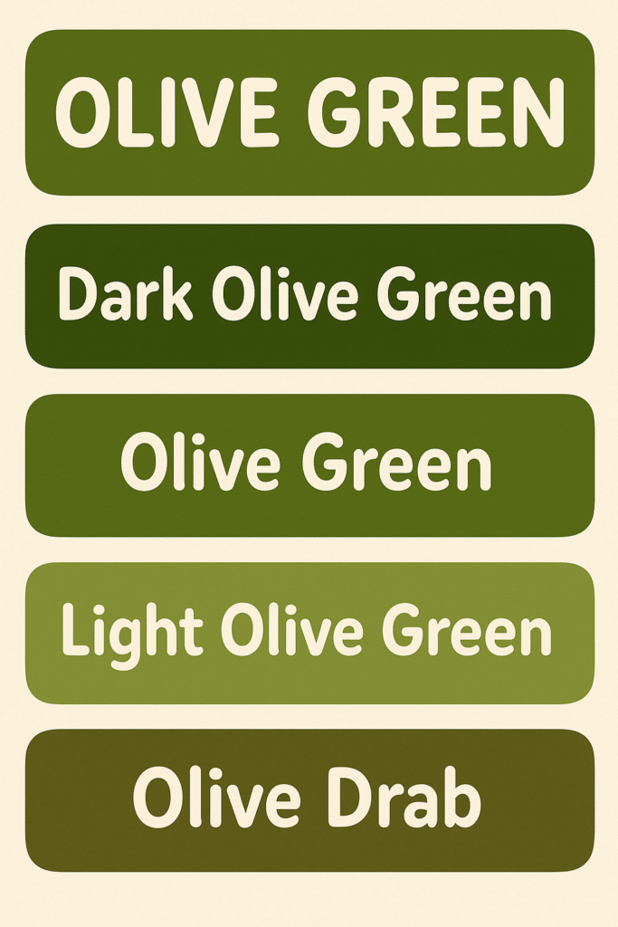 اللون الزيتي بالإنجليزي