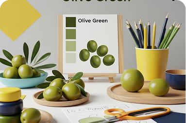 ما هو اللون الزيتي بالإنجليزي؟ Olive Green for Kids