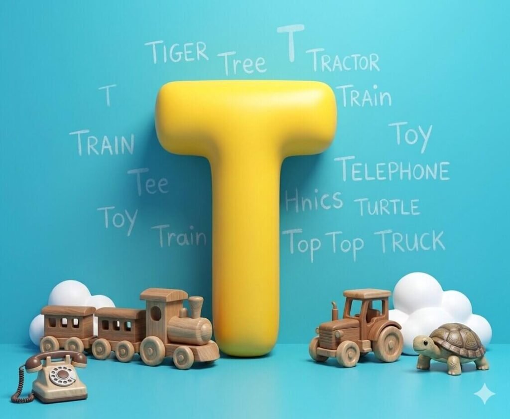 أهم الكلمات الإنجليزية التي تبدأ بحرف T للأطفال